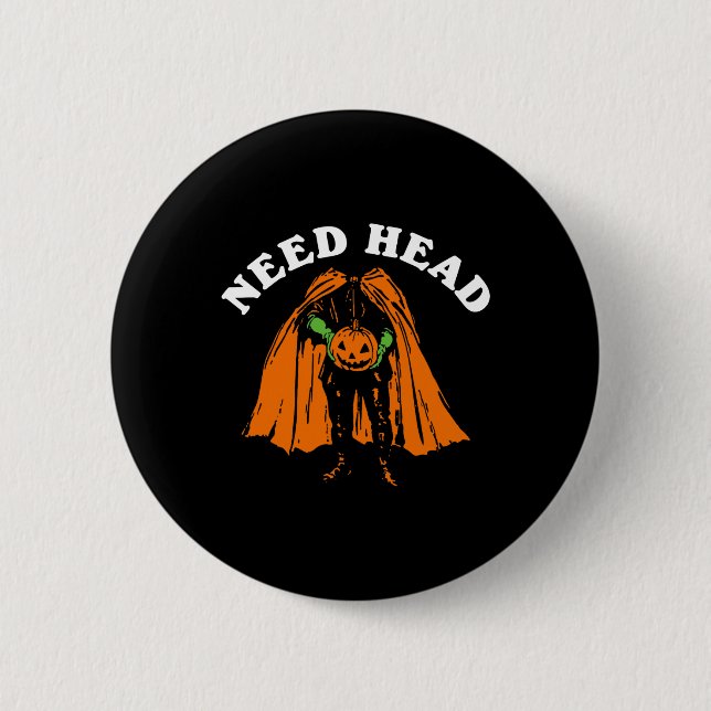 Halloween Pumpkin Man Need Head Costume Party  2 Inch Round Button (Front)