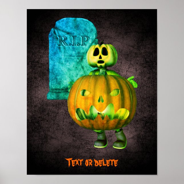 Halloween Pumpkin Man Personalized  Poster (Front)