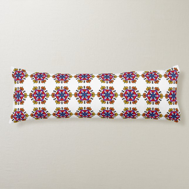Halloween Pumpkin Mandala Body Pillow (Front)