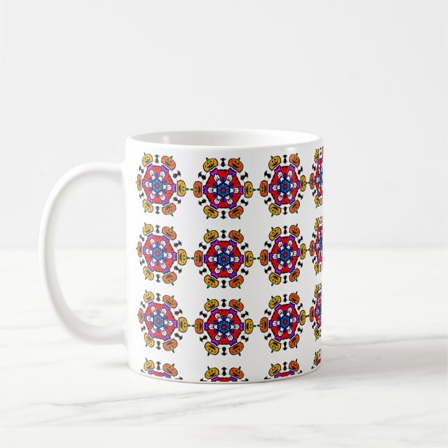 Halloween Pumpkin Mandala Coffee Mug (Left)