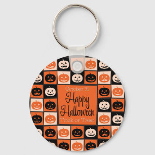Halloween pumpkin mosaic keychain