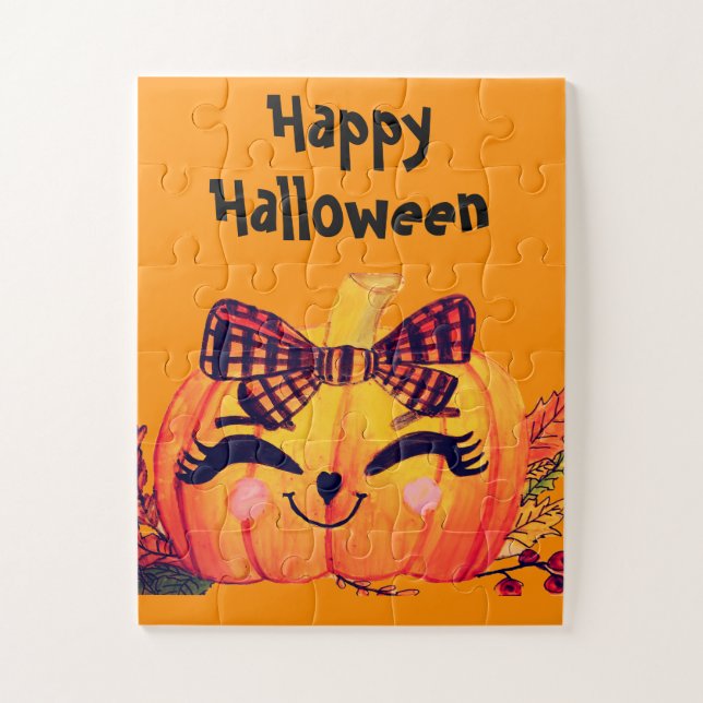 HALLOWEEN PUMPKIN MS. PRETTY   JIGSAW PUZZLE (Vertical)