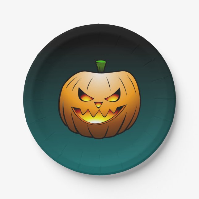 Halloween Pumpkin on a Paper Plate (Front)