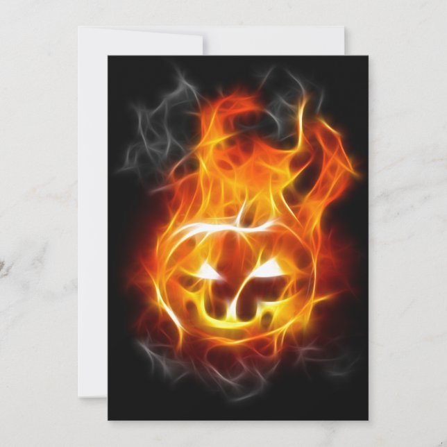 Halloween Pumpkin on Fire Card (Front)