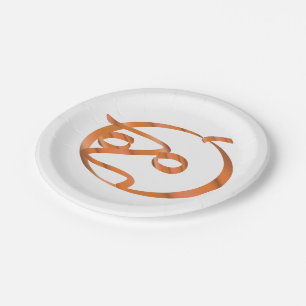 Halloween pumpkin on transparent background paper plate