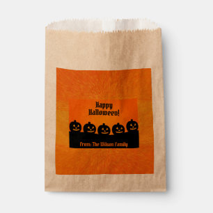 Halloween Pumpkin Orange Spooky Silhouette Custom Favour Bag