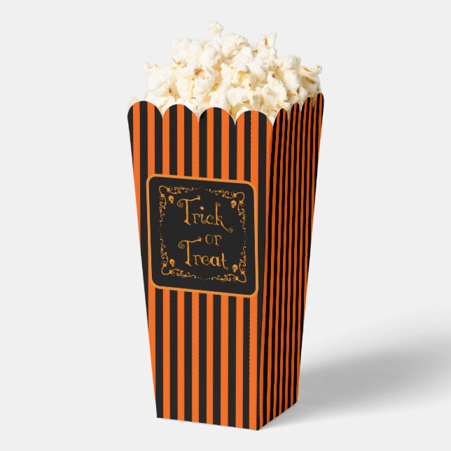 Halloween Pumpkin Orange Trick or Treat  Favor Box (Popped)