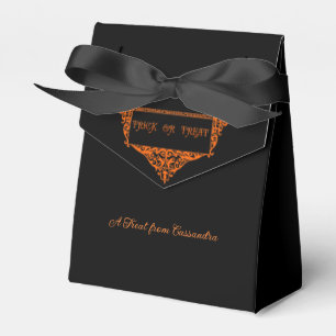 Halloween Pumpkin Orange Trick or Treat  Favor Box