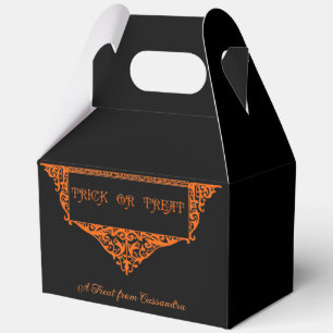 Halloween Pumpkin Orange Trick or Treat Favor Box
