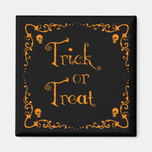 Halloween Pumpkin Orange Trick or Treat Magnet