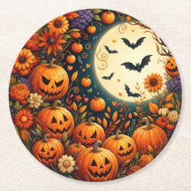 Halloween Pumpkin Paper Coaster