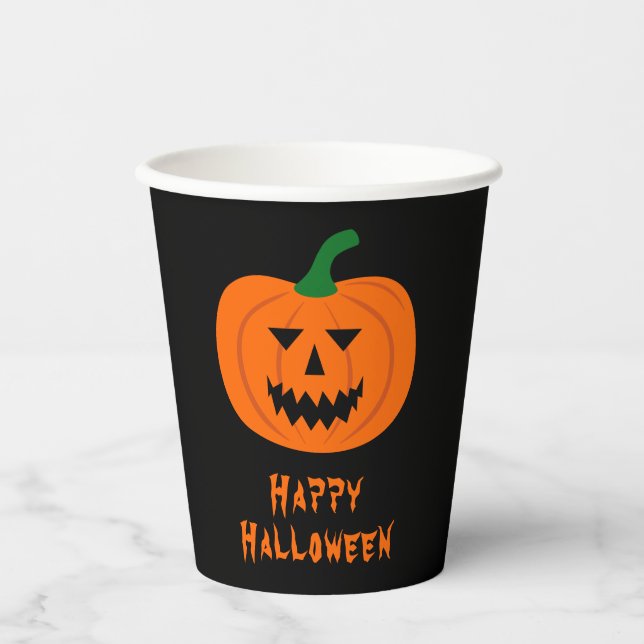Halloween Pumpkin Paper Cups (Front)