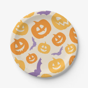 Halloween Pumpkin Paper Plate