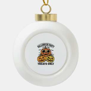 Halloween Pumpkin Party Vintage Jack O Lantern Shi Ceramic Ball Christmas Ornament