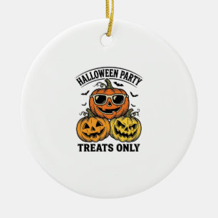 Halloween Pumpkin Party Vintage Jack O Lantern Shi Ceramic Ornament