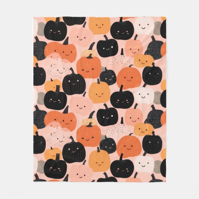 Halloween Pumpkin Patch Fleece Blanket (Front)
