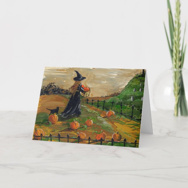 Halloween Pumpkin Patch Greeting Card (Front)