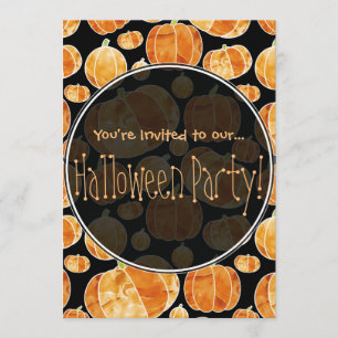 Halloween Pumpkin Pattern Double Sided Invitation