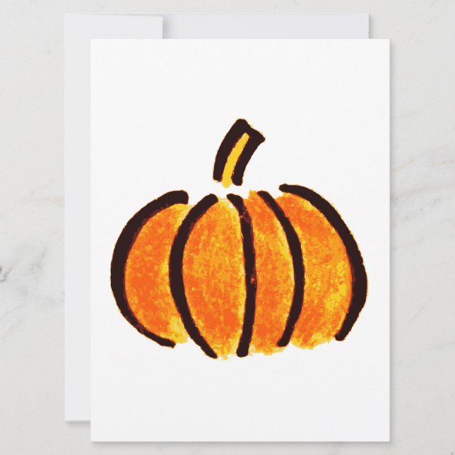 Halloween Pumpkin Pencil Drawing, Pumpkins Card (Front)