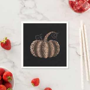 Halloween Pumpkin Plaid Leopard Fall Thanksgiving Napkin