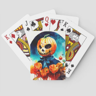 Halloween pumpkin  playing cards