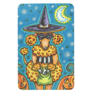 HALLOWEEN PUMPKIN POODLE, DOG MAGNET