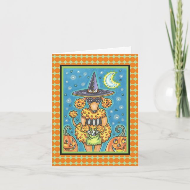 HALLOWEEN PUMPKIN POODLE NOTE CARD Verse (Front)