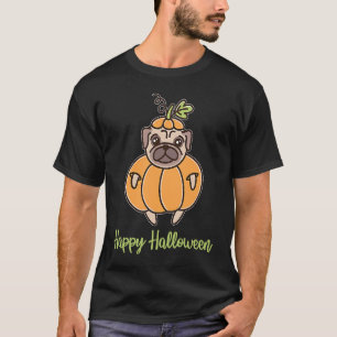 Halloween Pumpkin Pug for Girls Boy and Women T-Shirt