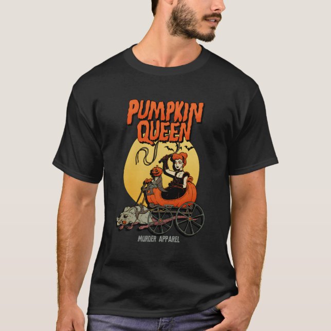 Halloween Pumpkin Queen Spooky Season T-Shirt (Front)