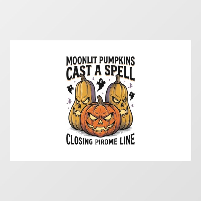 Halloween Pumpkin Quote Moonlit Jack O Lantern Eng Window Cling (Sheet)