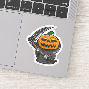 Halloween pumpkin reaper sticker 