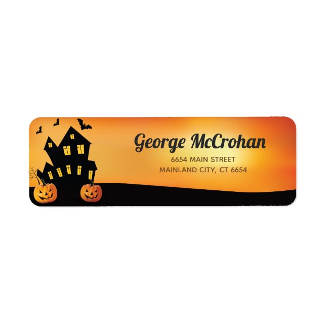 Halloween Pumpkin Return Address (Front)