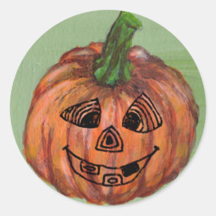 Halloween Pumpkin round sticker,envelope sealer Classic Round Sticker