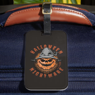 Halloween Pumpkin Scarecrow Design Luggage Tag