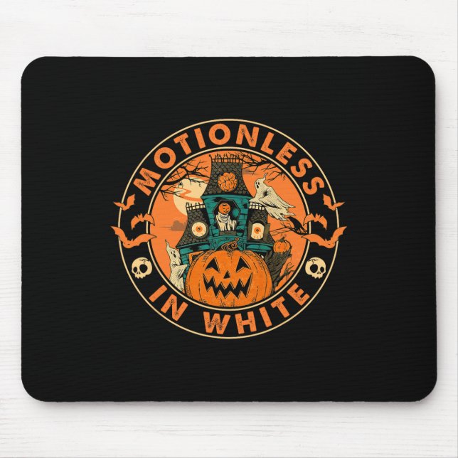 Halloween Pumpkin Scary Fun Motionlesses In White  Mouse Pad (Front)