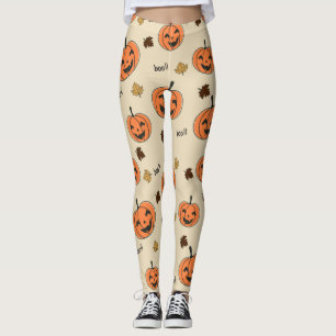 Halloween Pumpkin Seamless Pattern Leggings