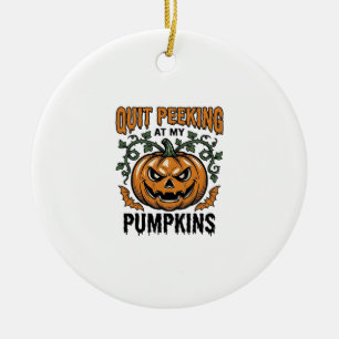 Halloween Pumpkin Shirt Vintage Engraving Joke_1 Ceramic Ornament