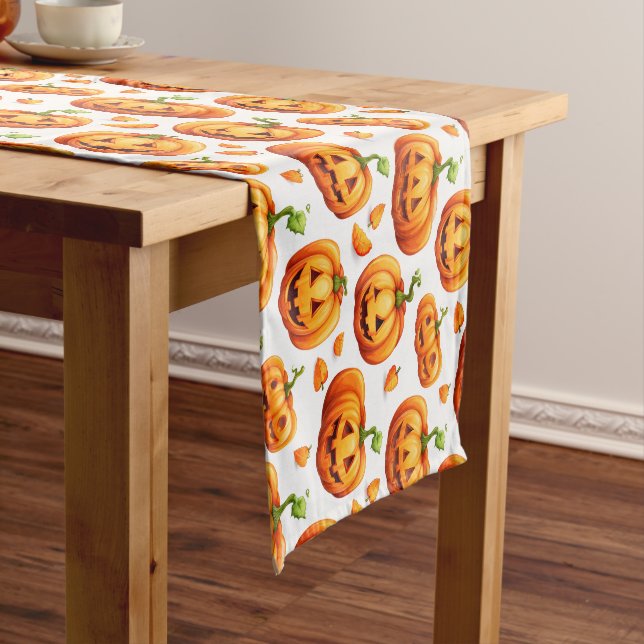 Halloween Pumpkin Short Table Runner (In Situ)