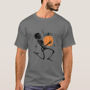 Halloween Pumpkin Skeleton Costume T-Shirt