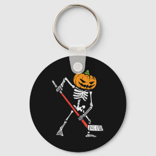 Halloween Pumpkin Skeleton Ice Hockey Costume Men Keychain