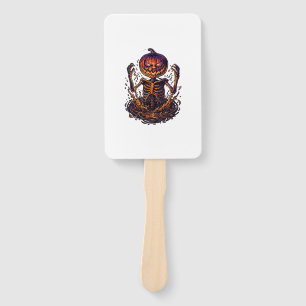 Halloween Pumpkin Skeleton Magic Portal Flames_1 Hand Fan