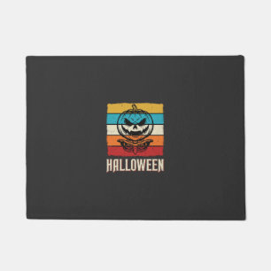 Halloween Pumpkin Skull Retro Vintage Doormat