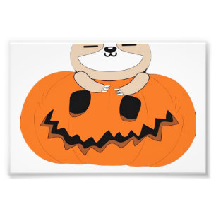 Halloween Pumpkin Sloth Classic T-Shirt Photo Print