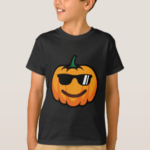 Halloween Pumpkin Smile Face Sungles Costume Funny T-Shirt