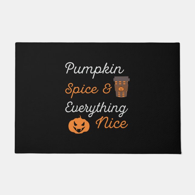 Halloween Pumpkin Spice and Everything Nice Xmas Doormat (Front)