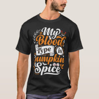 Halloween Pumpkin Spice Blood Type Retro Typograph