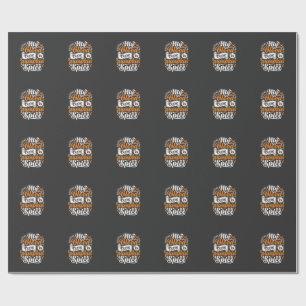 Halloween Pumpkin Spice Blood Type Retro Typograph Wrapping Paper