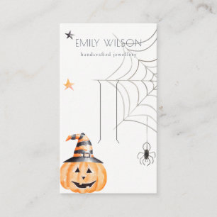 Halloween Pumpkin Spider Hair Clip Jewelry Display Business Card