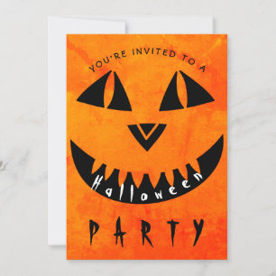 Halloween Pumpkin Spooky Typography Party Invitation