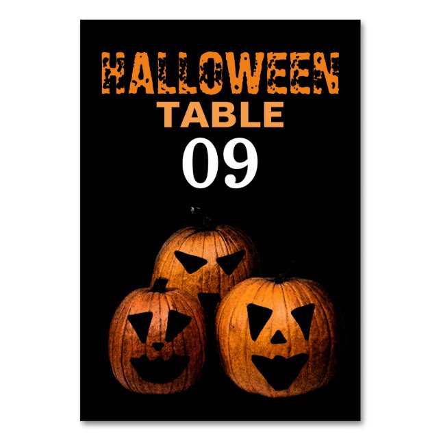 Halloween Pumpkin Table Number (Front)